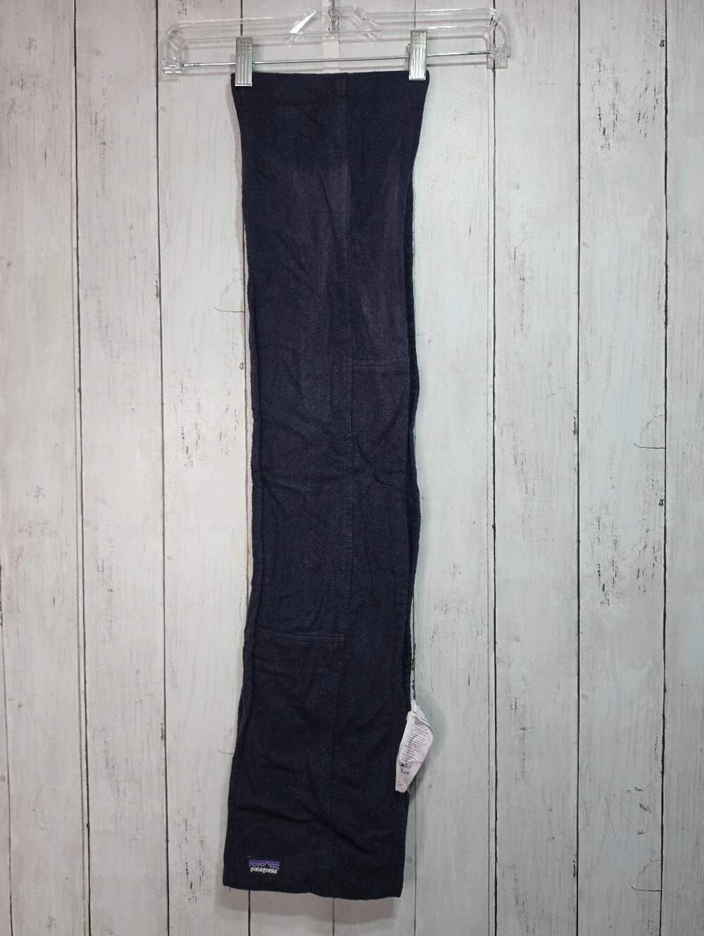 Patagonia Fjord Flannel Patchwork Scarf - Navy Blue 100% Organic Cotton One Size